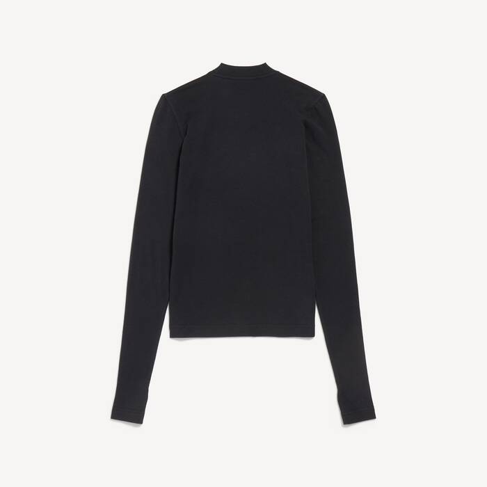 Women's Bodies Fitted Crewneck Top in Black - Women | Balenciaga Republic Of Korea EN - Image 2