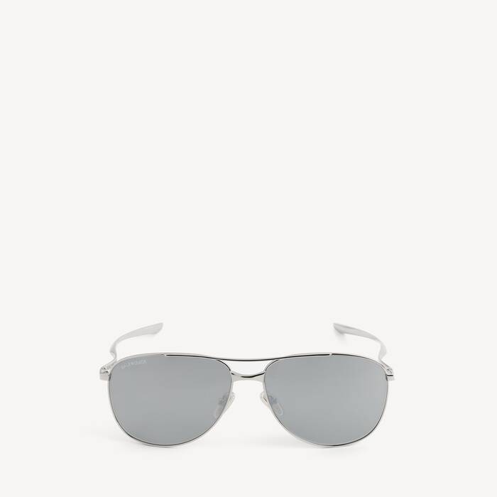 Lunettes De Soleil Pilote Monday pour Homme en Ruth&eacute;nium Clair - Homme | Balenciaga Luxembourg FR - Image 1