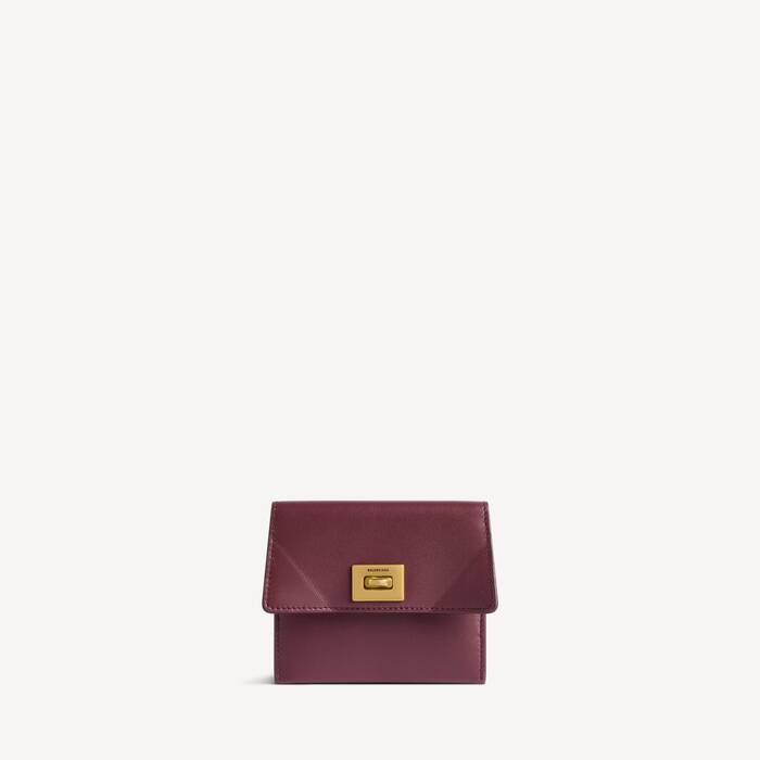 Women's Rodeo Card Holder With Flap in Dark Burgundy - Women | Balenciaga Netherlands EN - Image 1