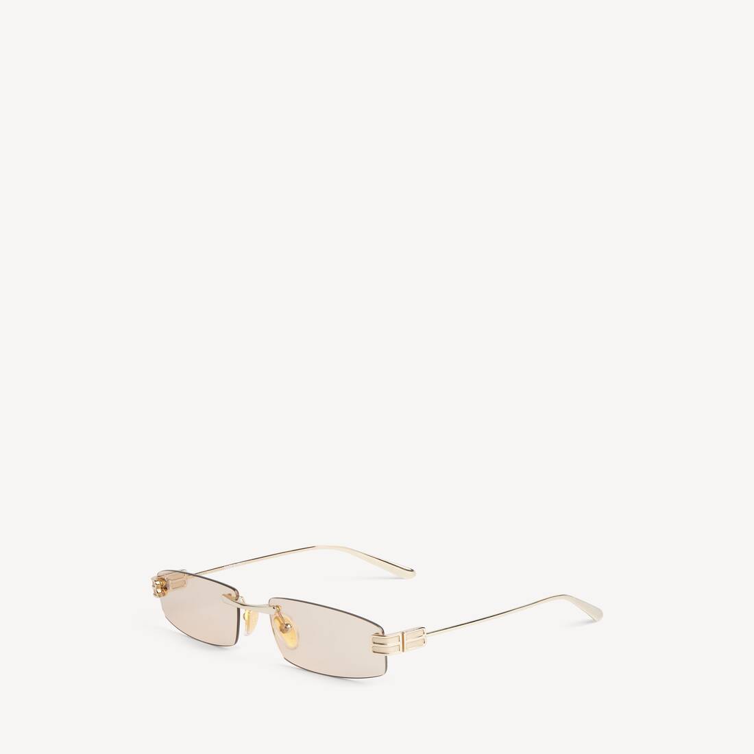 Femme's Lunettes De Soleil Rectangles S Gossip in Or Clair/marron | Balenciaga Canada FR - Image 4