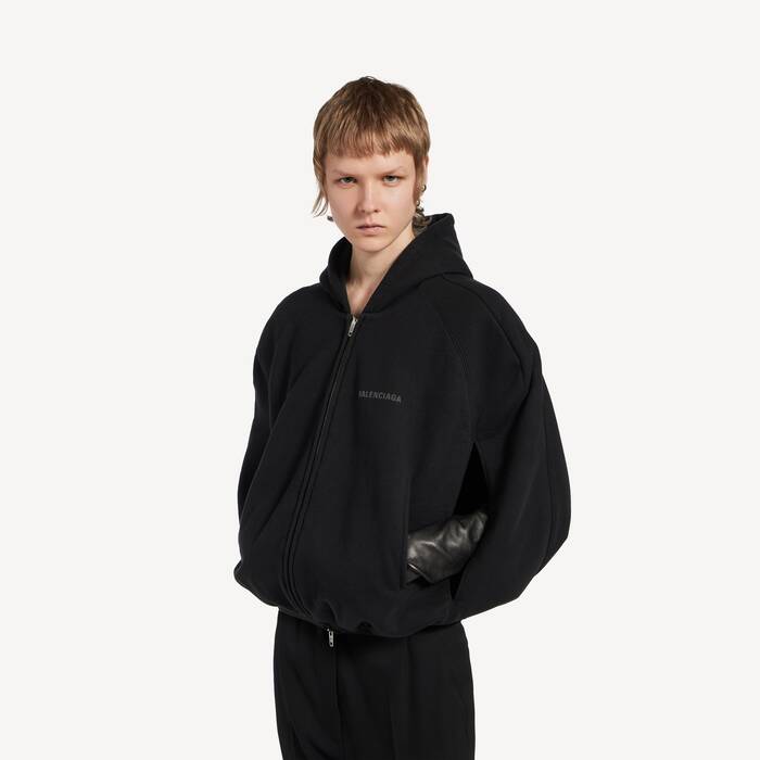 Sudadera Con Capucha Capa Globo  para Mujer en Negro - Mujer | Balenciaga Espa&ntilde;a ES - Image 1