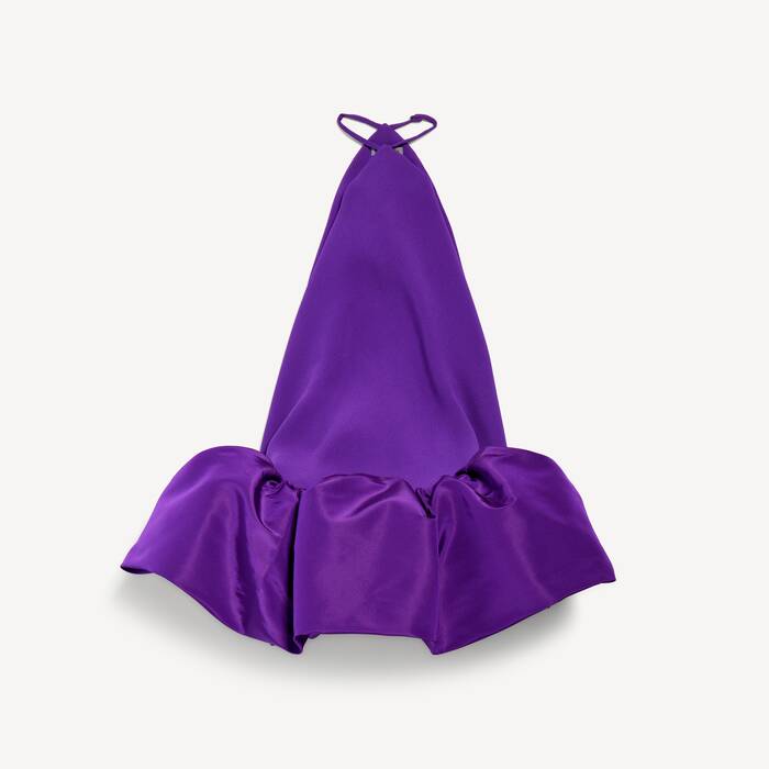 Women's Halter Balloon Mini Dress in Purple - Women | Balenciaga United States EN - Image 2