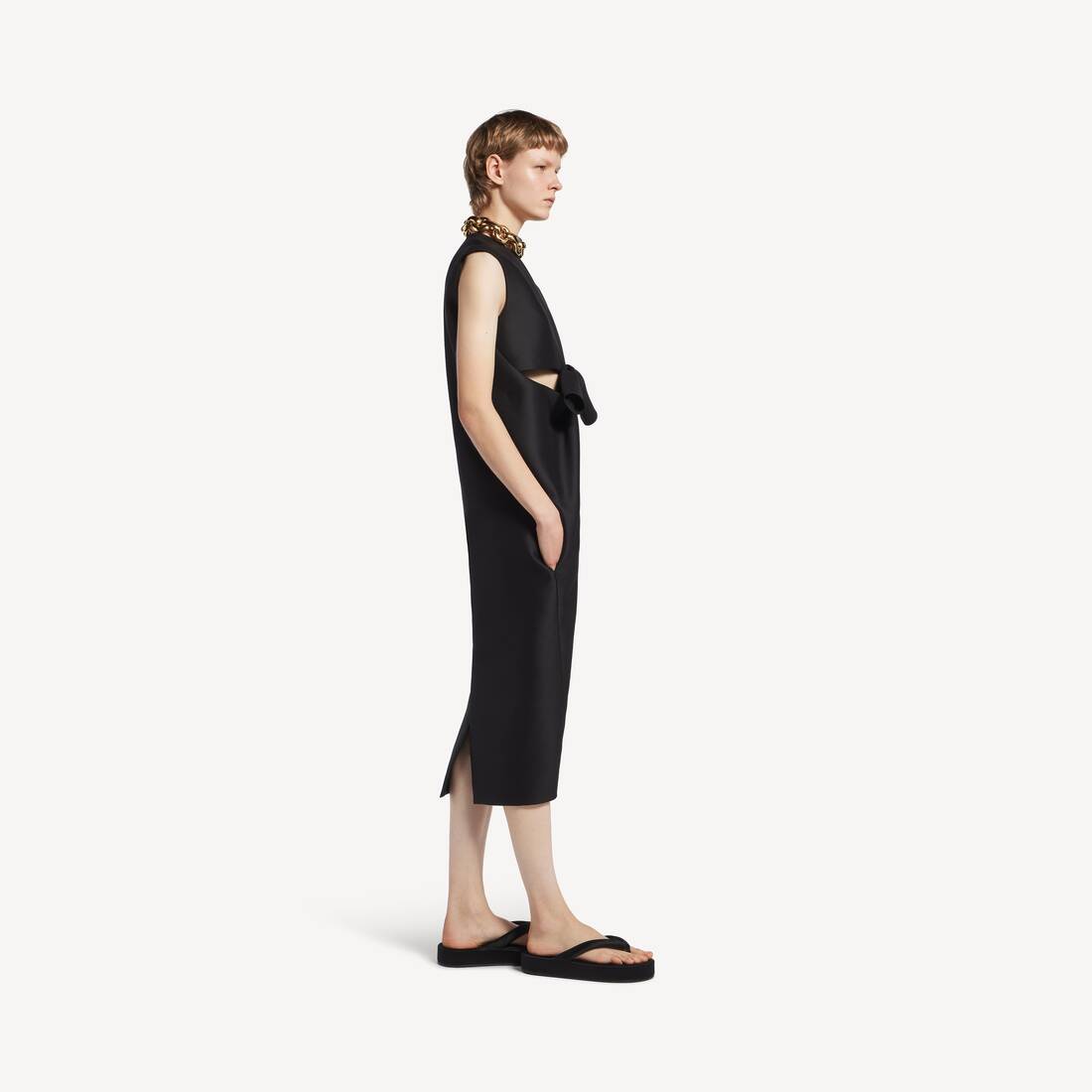 Women's Cocoon Dress in Black | Balenciaga United States EN - Image 3