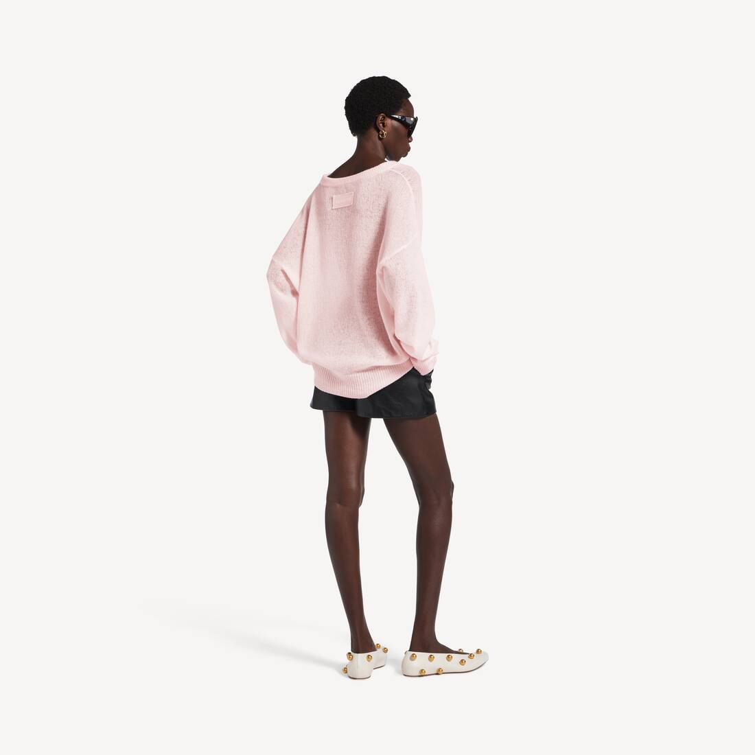 balenciaga sweater dress pink Balenciaga Pre-Owned 2020s ribbed-knit logo-print Dress | Pink