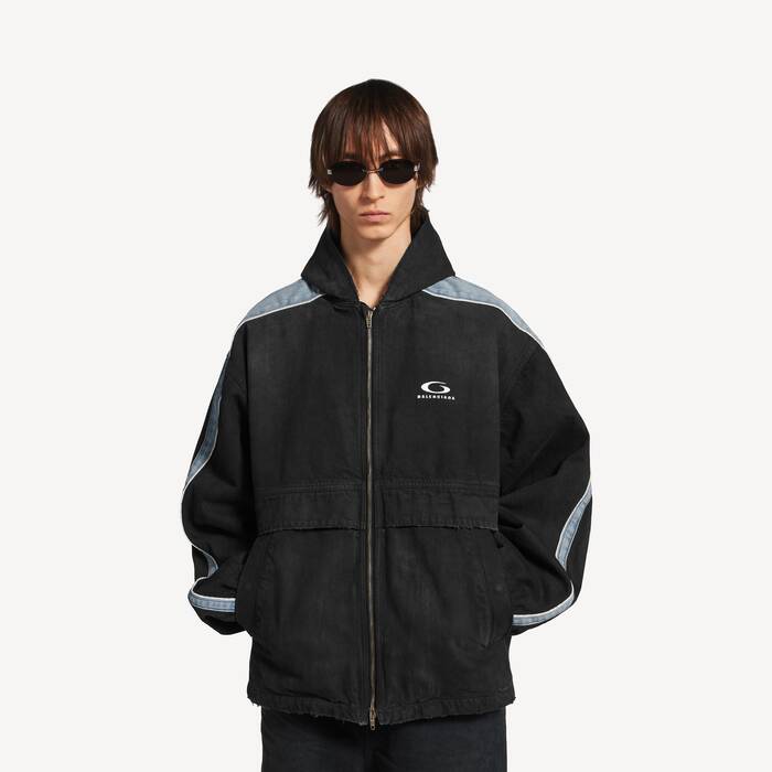 Men's Piping Detail Jacket in Black - Men | Balenciaga Netherlands EN - Image 1