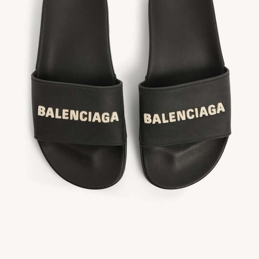 Men's Pool Slide Sandal in Black/white | Balenciaga United Kingdom EN - Image 6