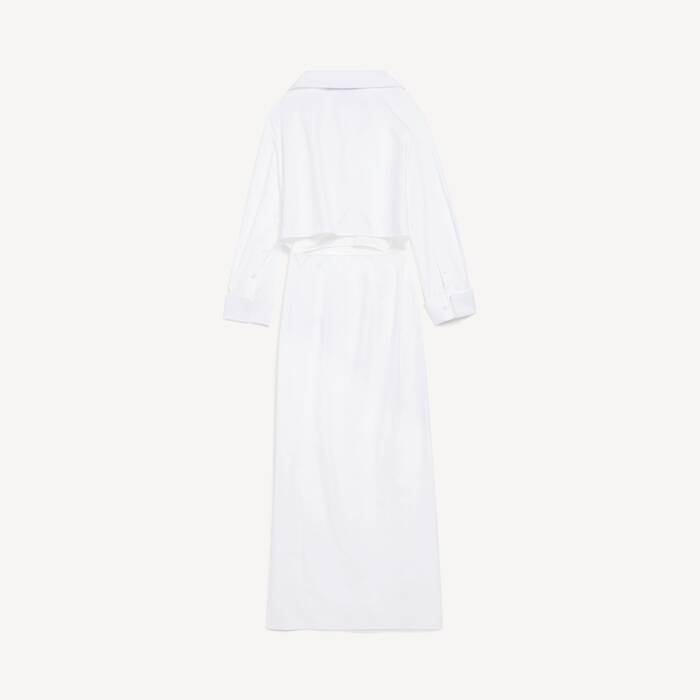 Women's Off-shoulder Shirt Dress in White - Women | Balenciaga Netherlands EN - Image 2