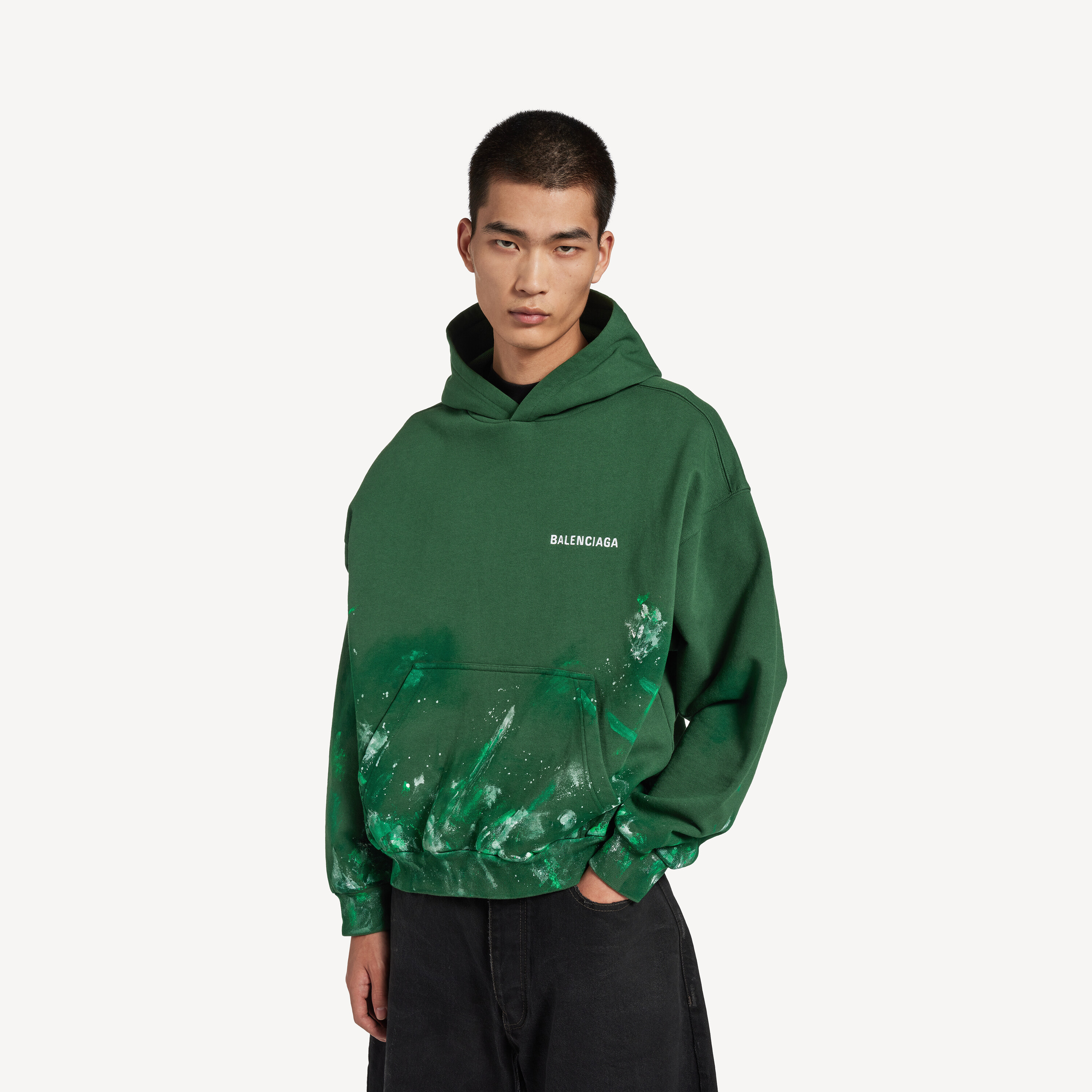 Balenciaga paint splatter medium fit hoodie