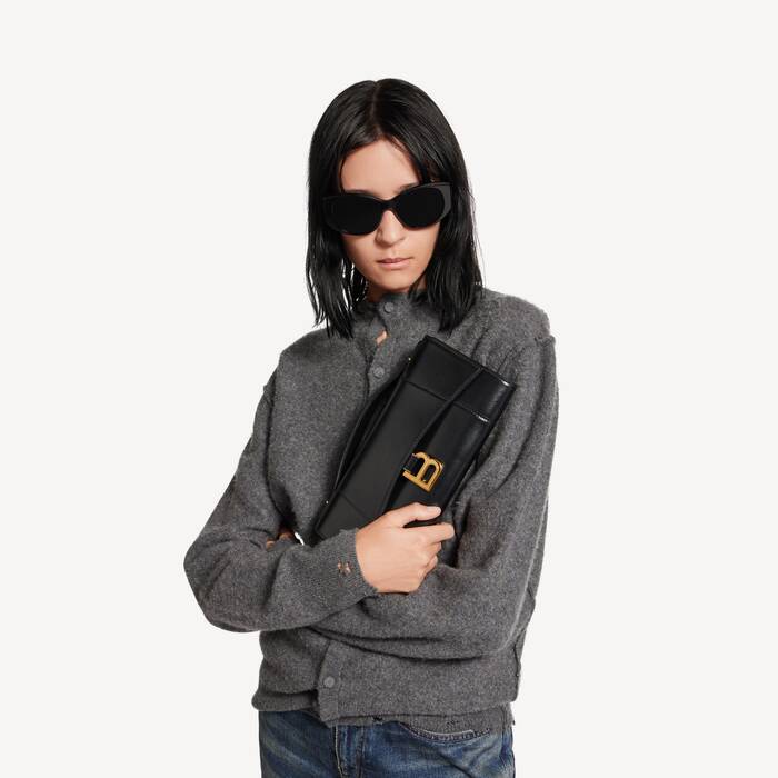 Pochette Cha&icirc;ne Hourglass pour Femme en Noir - Femme | Balenciaga Belgique FR - Image 2