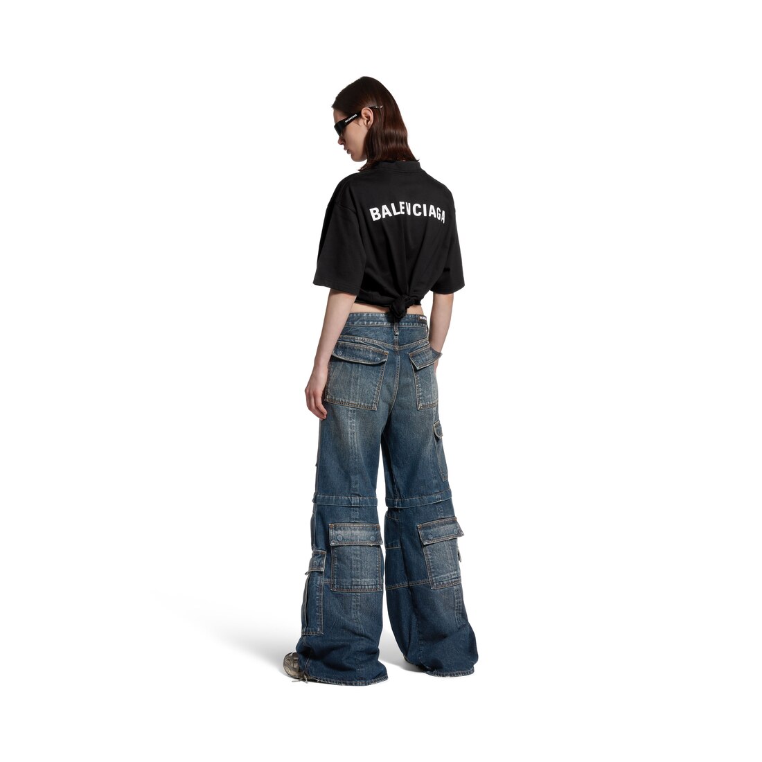 New Balenciaga Back T-shirt Medium Fit in Black | Balenciaga US