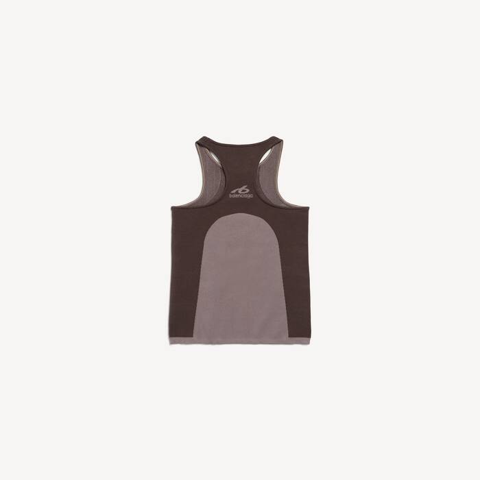 Canotta Senza Cuciture Techwear da Donna in Tortora/moka - Donna | Balenciaga Italia IT - Image 2