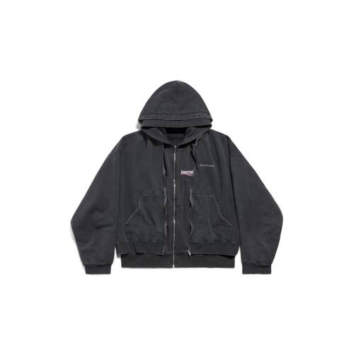 hoodie zippé à effet superposé