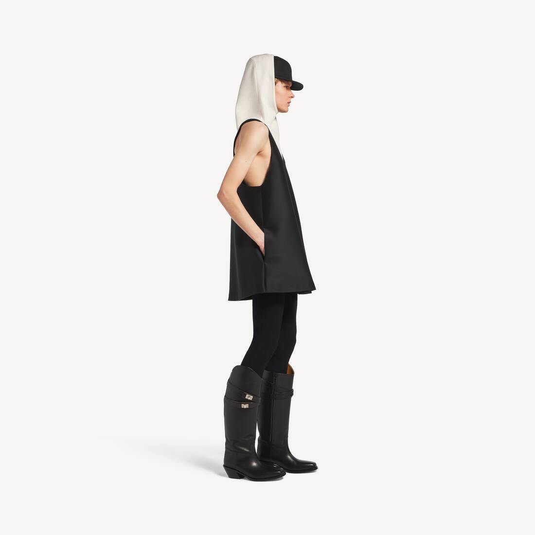 Women's Scooped Mini Dress in Black | Balenciaga United States EN - Image 3