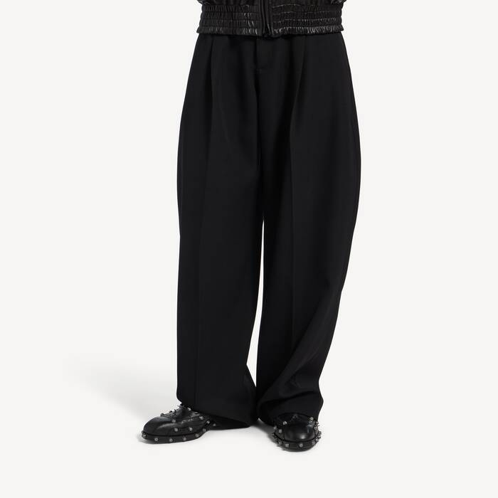 Men's Relaxed Curve Pants in Black - Men | Balenciaga Canada EN - Image 3