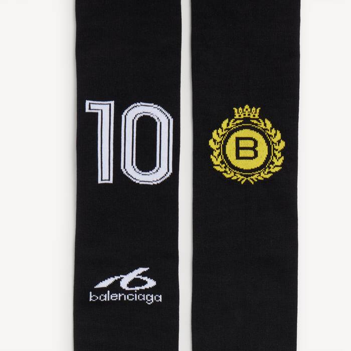Men's Naval Crest Long Socks in Black - Men | Balenciaga Zimbabwe EN - Image 3
