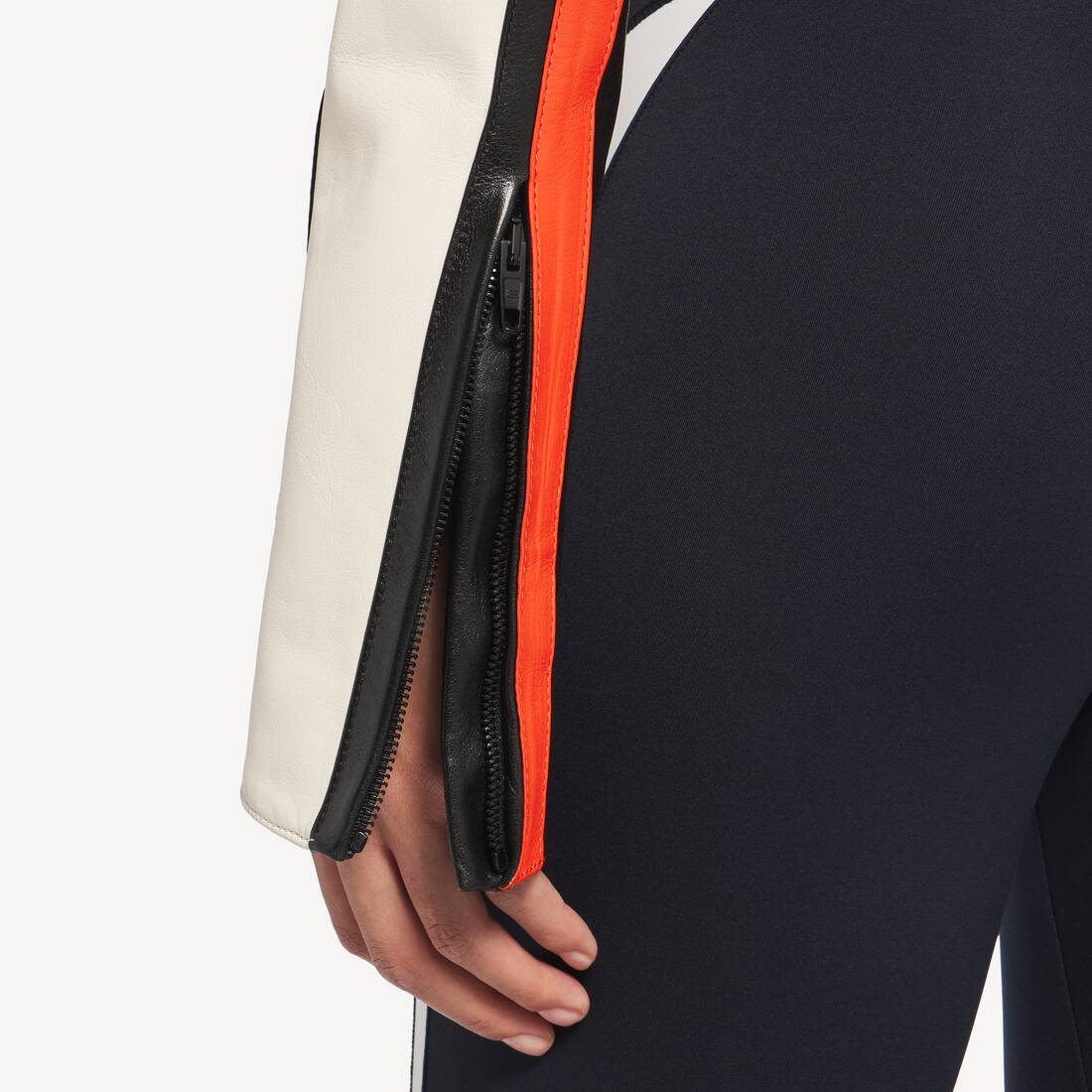 Women's Bodies Fitted Biker Jacket in Black | Balenciaga Australia EN - Image 6