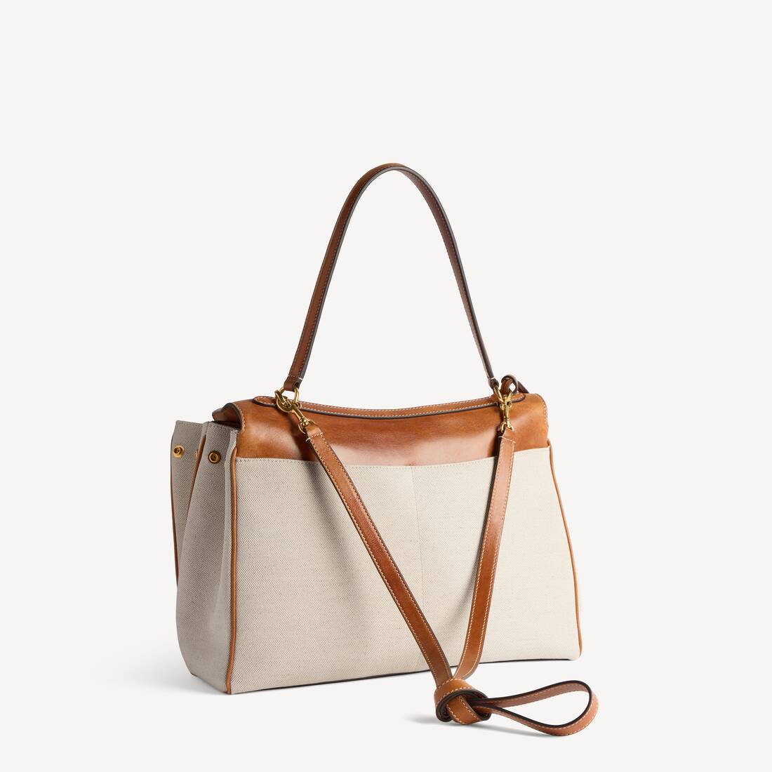 Sac &Agrave; Main Rodeo Moyen pour Femme en Beige/brun Clair Cowboy | Balenciaga Monaco FR - Image 3
