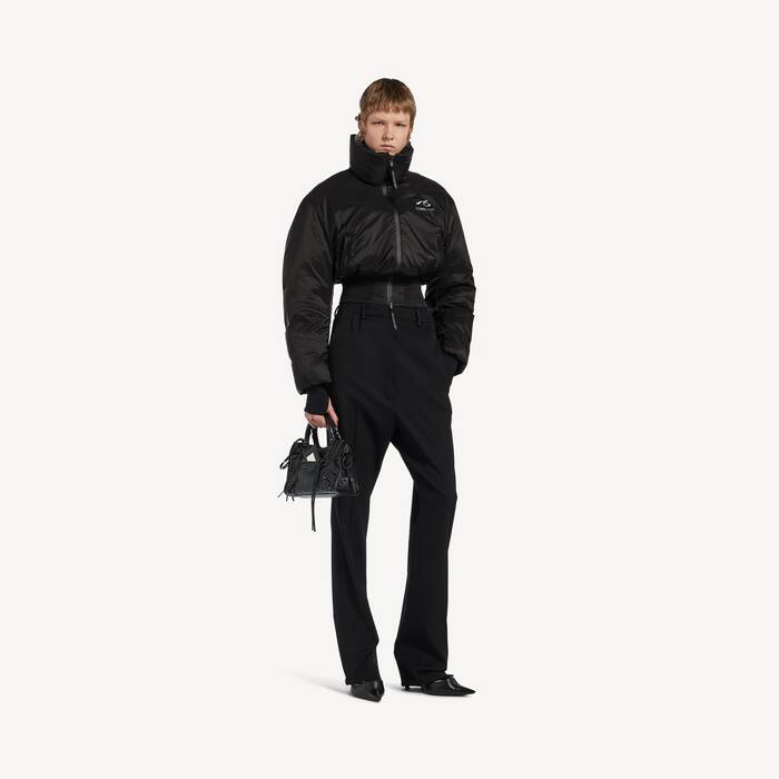 Women's Bodies Cropped Puffer in Black - Women | Balenciaga United Arab Emirates EN - Image 3