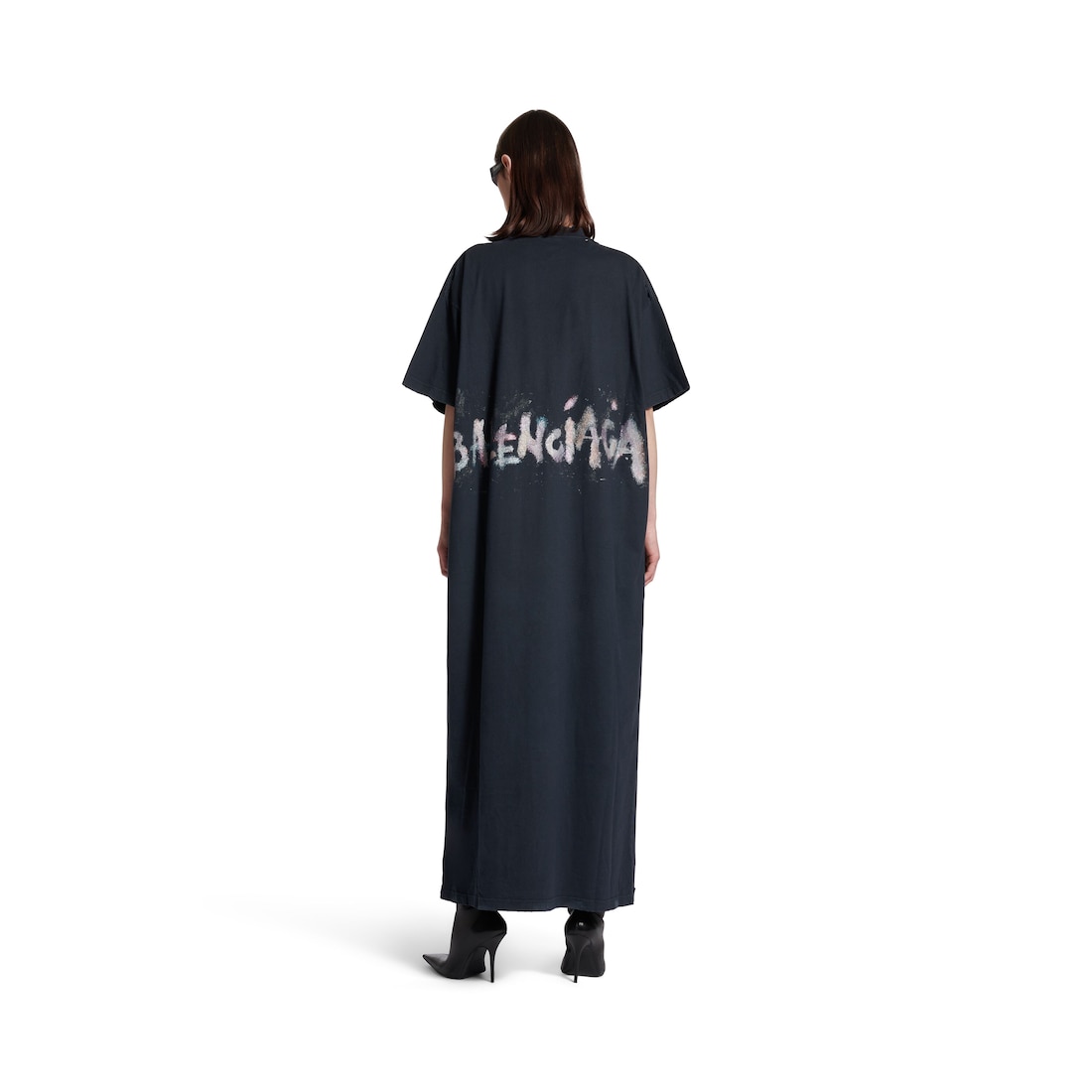 ワンピース BALENCIAGA Women Dresses 809049TNM60 1000 BLACK Balenciaga Black suspended shirt effect dress | TheDoubleF