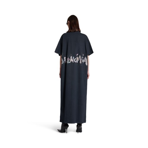 balenciaga nail polish maxi t-shirt dress