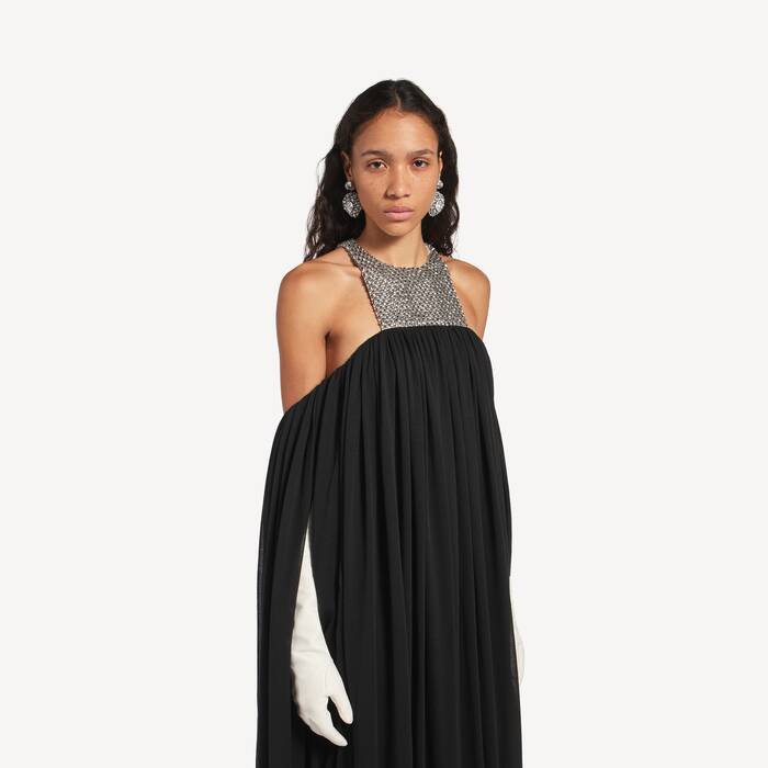 Robe Maxi Brod&eacute;e pour Femme en Noir - Femme | Balenciaga France FR - Image 3
