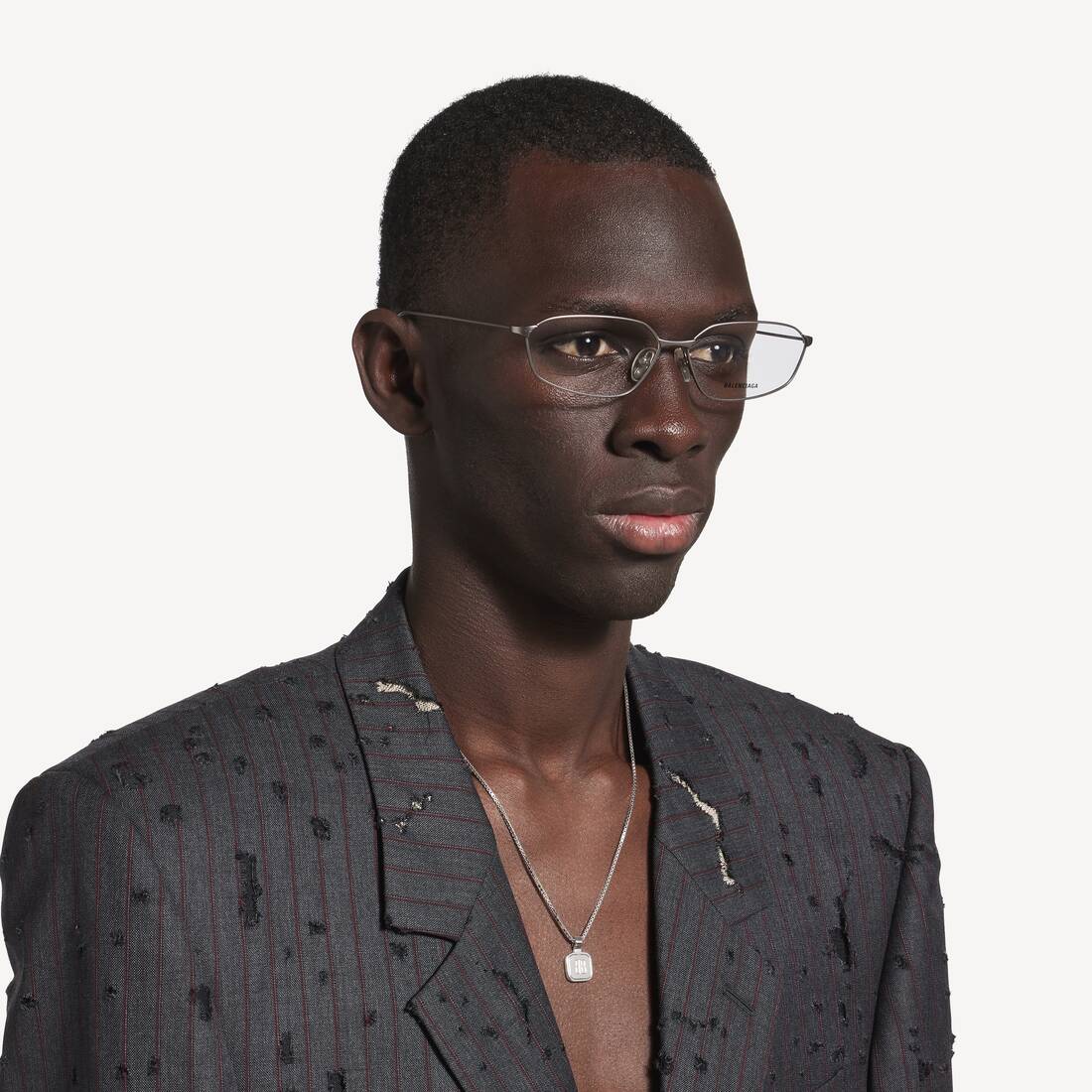 Collier Long Nano Square in Argent | Balenciaga Belgique FR - Image 5