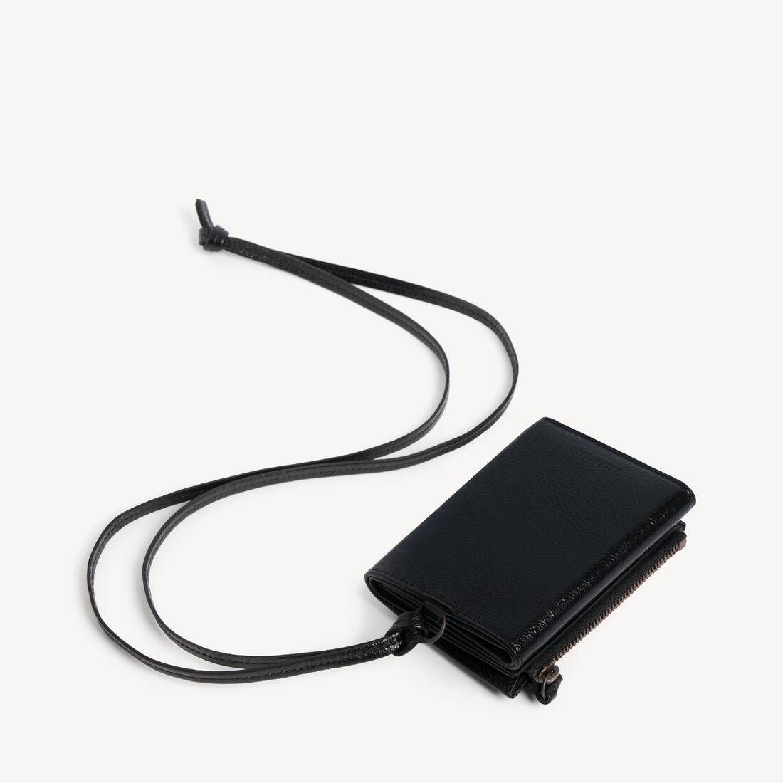 Men's Le City Trifold Wallet On Strap in Black | Balenciaga United Kingdom EN - Image 2