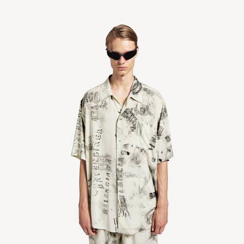 washed crayon allover ショートスリーブ ミニマル シャツ