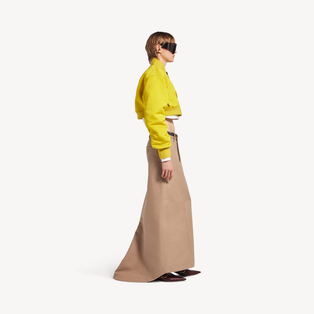 Blouson Bomber Court pour Femme en Jaune | Balenciaga Belgique FR - Image 3