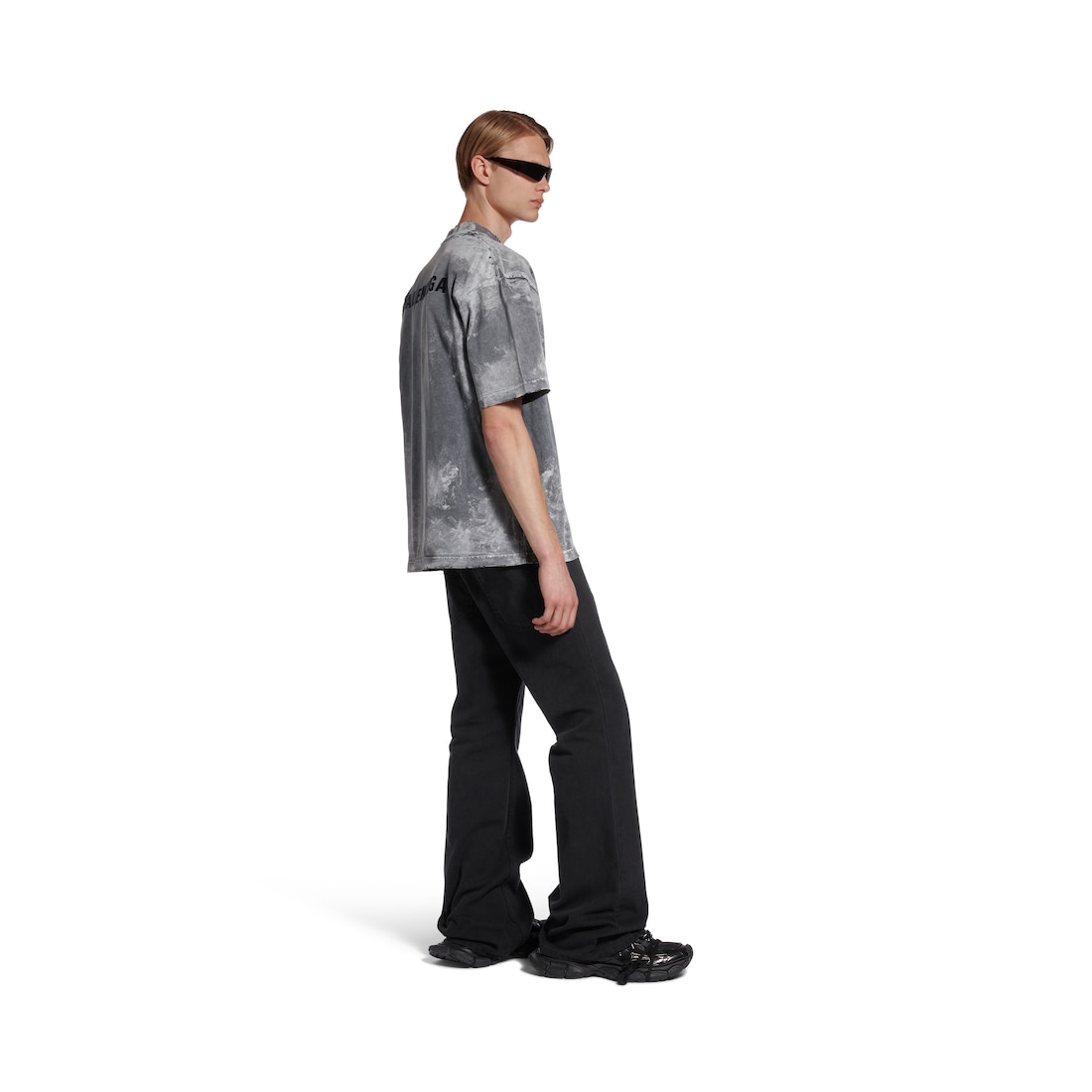 Men's Balenciaga Back T-shirt Medium Fit  in Grey