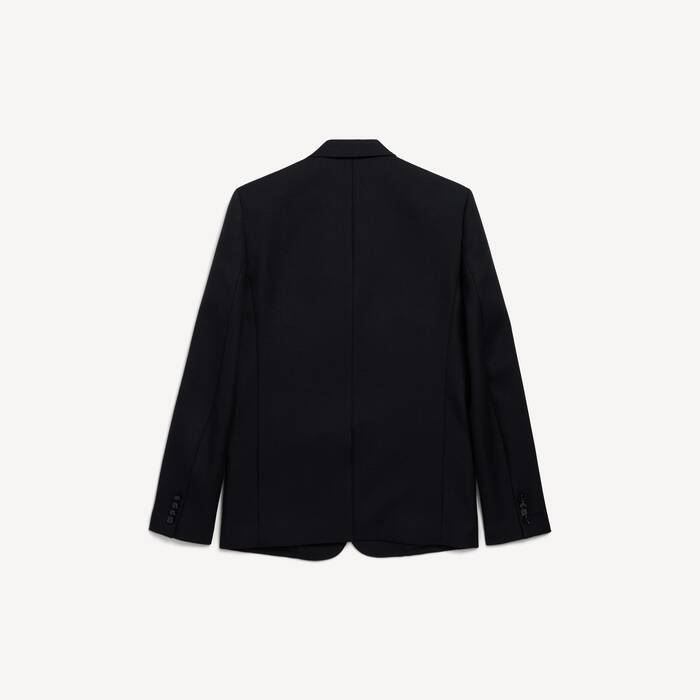 Men's Single-breasted Slim Fit Jacket in Black - Men | Balenciaga United Kingdom EN - Image 2