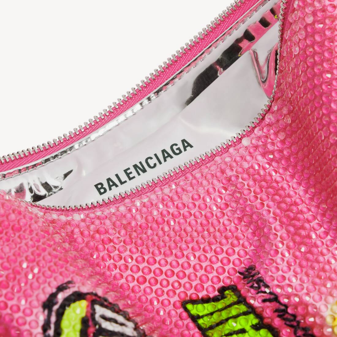 Chips Tasche Klein Mit Strasssteinen f&uuml;r Herren in Rosa | Balenciaga Deutschland DE - Image 5