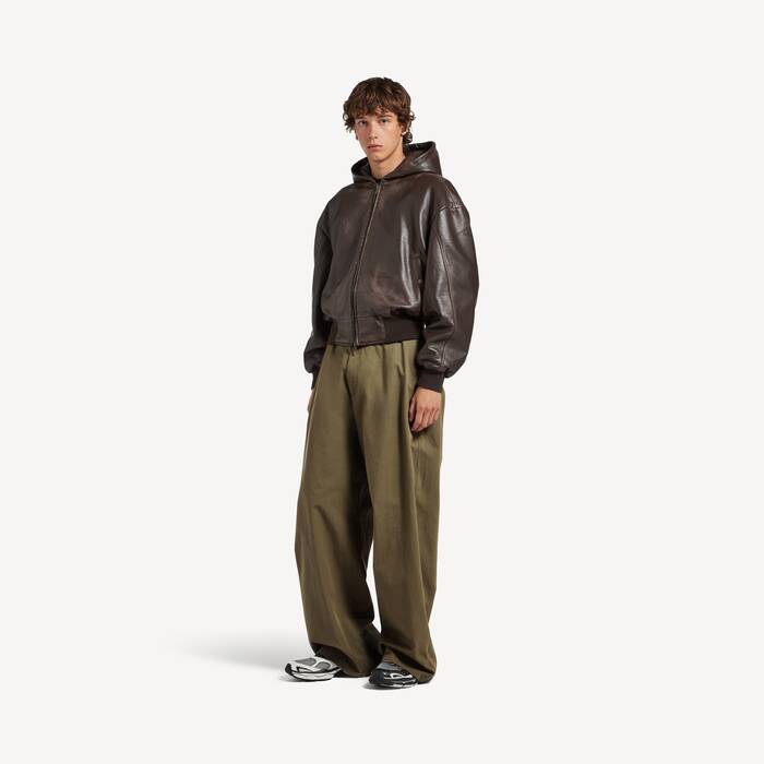 Men's Loose Fit Workwear Pants in Khaki - Men | Balenciaga Canada EN - Image 1