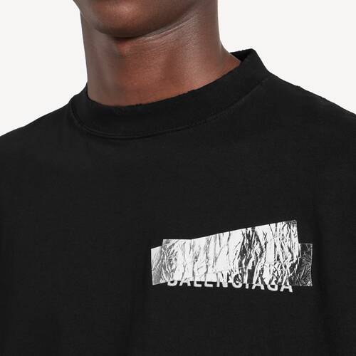 silver tape balenciaga back t-shirt oversize-passform