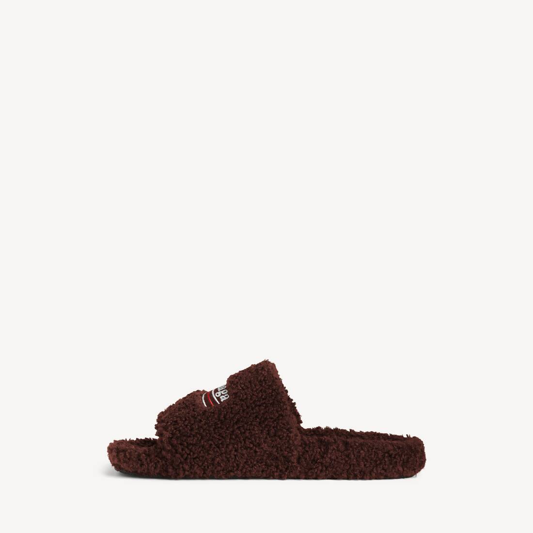 Men's Furry Open Mule in Ch&acirc;taigne | Balenciaga Australia EN - Image 4