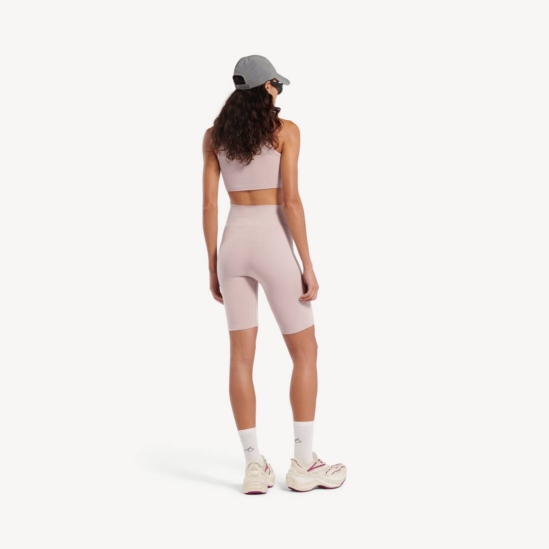 Women's Techwear Seamless Cycling Shorts in Nude | Balenciaga France EN - Image 4