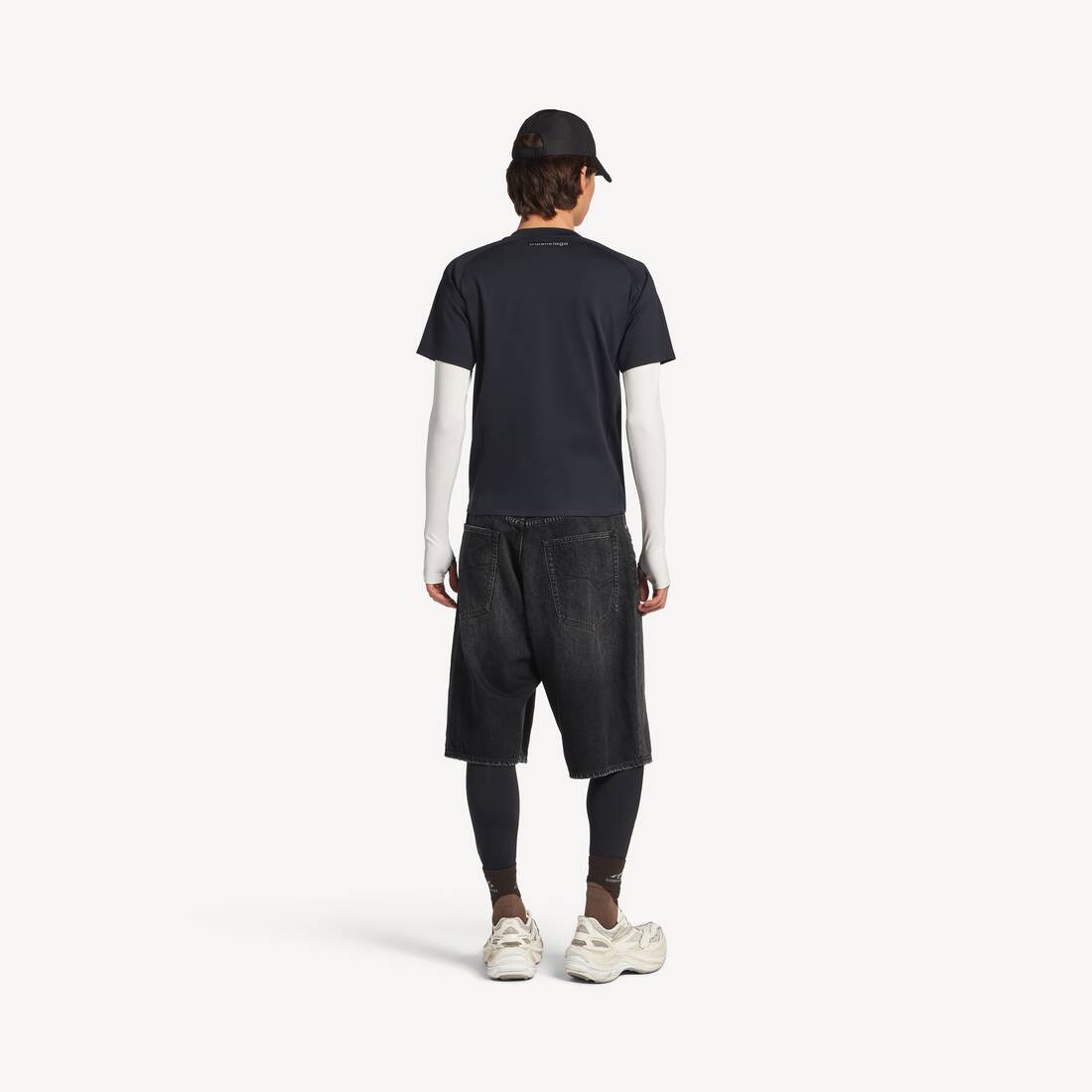 Men's Techwear Long Sleeve T-shirt in Navy/white | Balenciaga Norway EN - Image 4