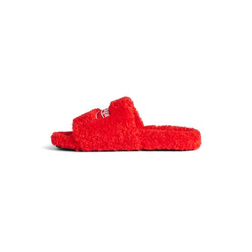 furry slide sandal