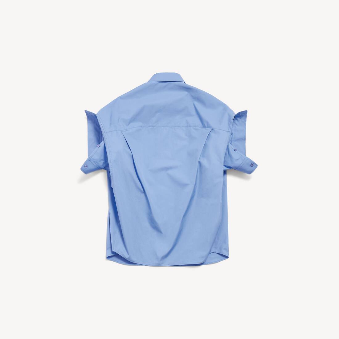 Chemise &Agrave; Manches Repli&eacute;es pour Femme en Bleu Clair | Balenciaga Suisse FR - Image 2