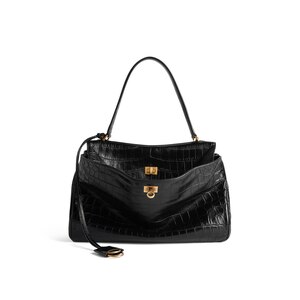 BALENCIAGA Rodeo ハンドバッグ クロコダイルエンボス ホワイト の ウィメンズ RODEO ミディアム ハンドバッグ