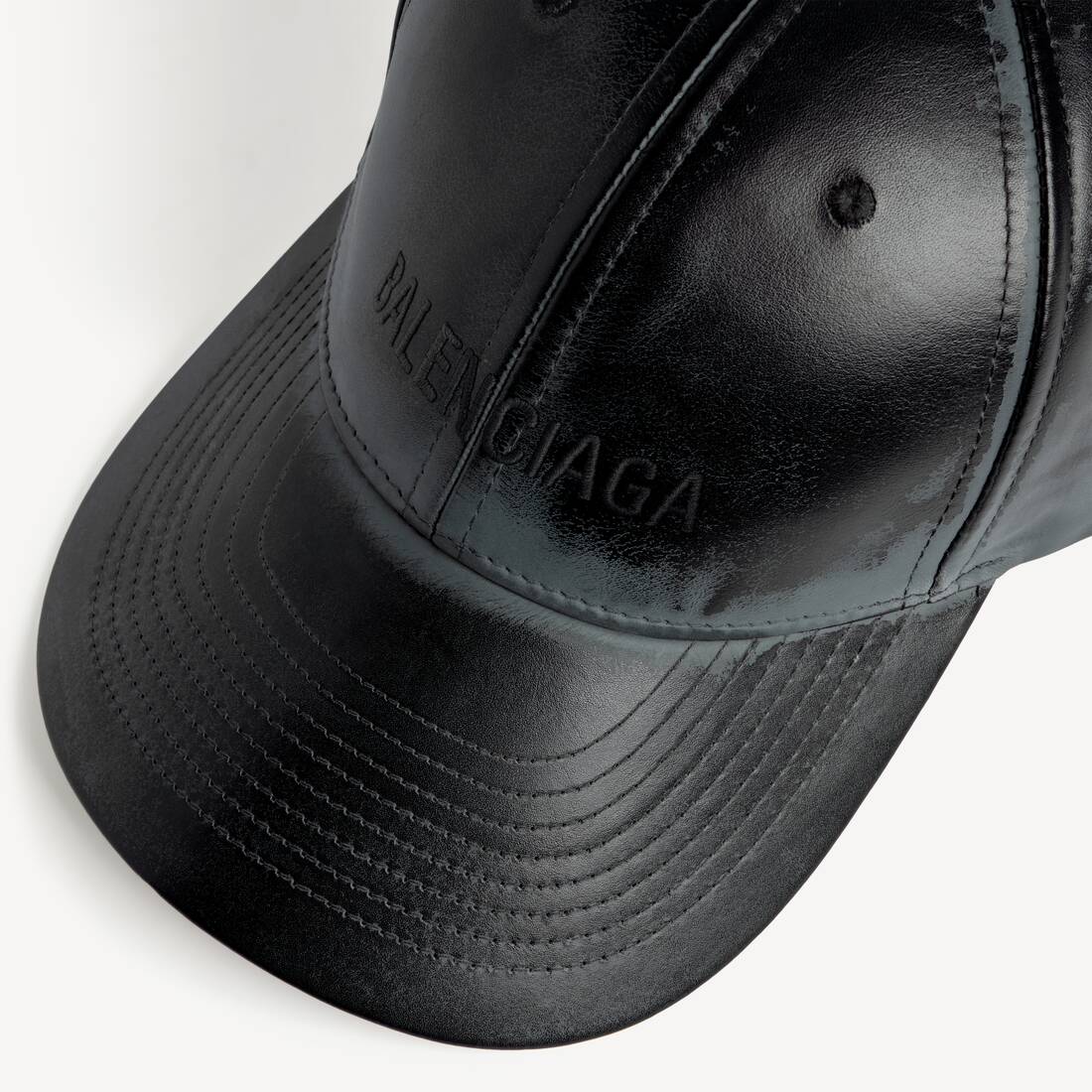 Men's Leather Cap in Black | Balenciaga United States EN - Image 2