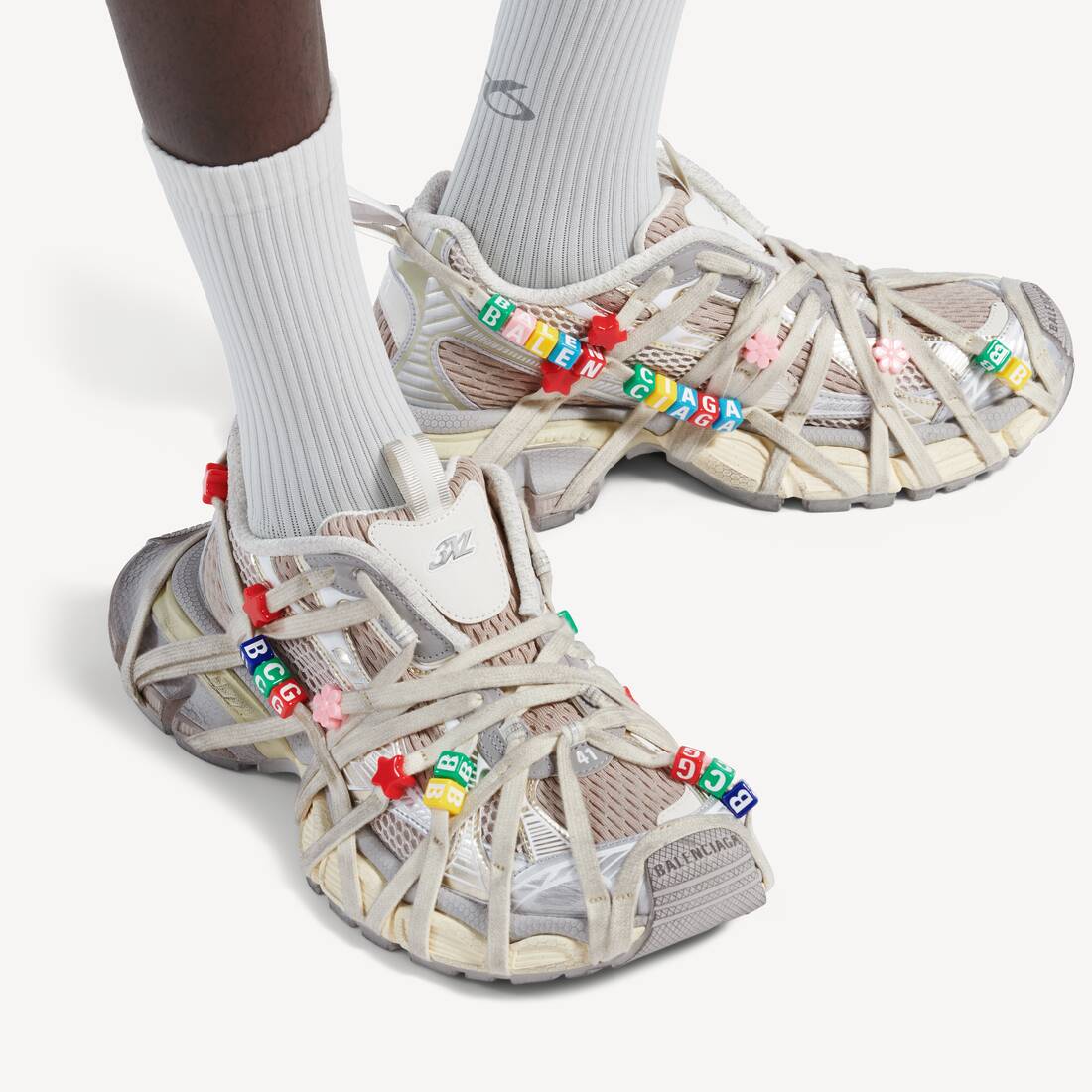 Women's 3xl Extreme Lace Sneaker in Eggshell/multicolor | Balenciaga Luxembourg EN - Image 5