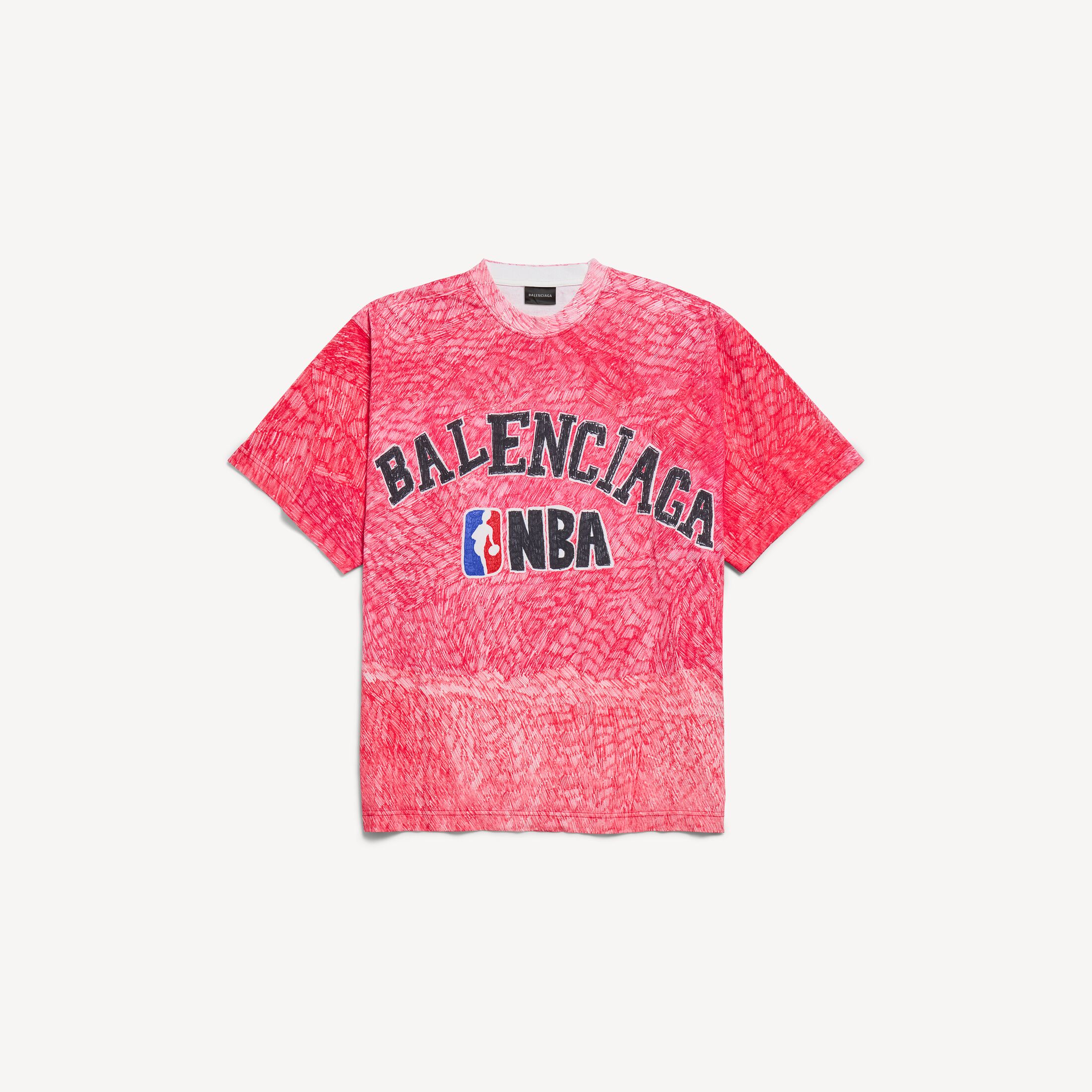 발렌시아가 여성 발렌시아가 | NBA 컬래버레이션 오버사이즈 티셔츠 (레드) 871733TUVX66400