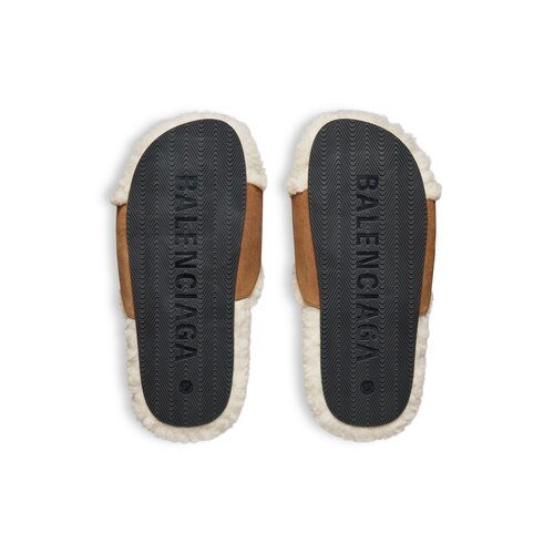 furry slide sandal