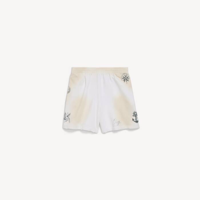 Pantalones Cortos Classic Ink Ajuste Relajado para Hombre en Blanco - Hombre | Balenciaga Espa&ntilde;a ES - Image 1