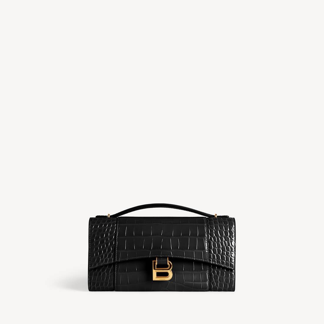 Women's Hourglass Pochette With Chain in Black | Balenciaga Lithuania EN - Image 4