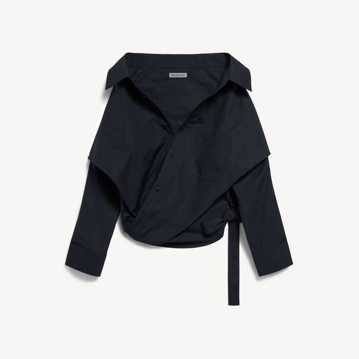 ブラック の ウィメンズ オフショルダー ラップシャツ - ウィメンズ | Balenciaga 日本 JA - Image 1