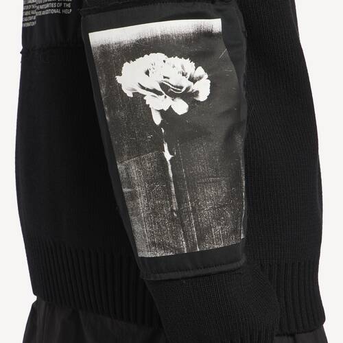 knitted zip-up cardigan with patches