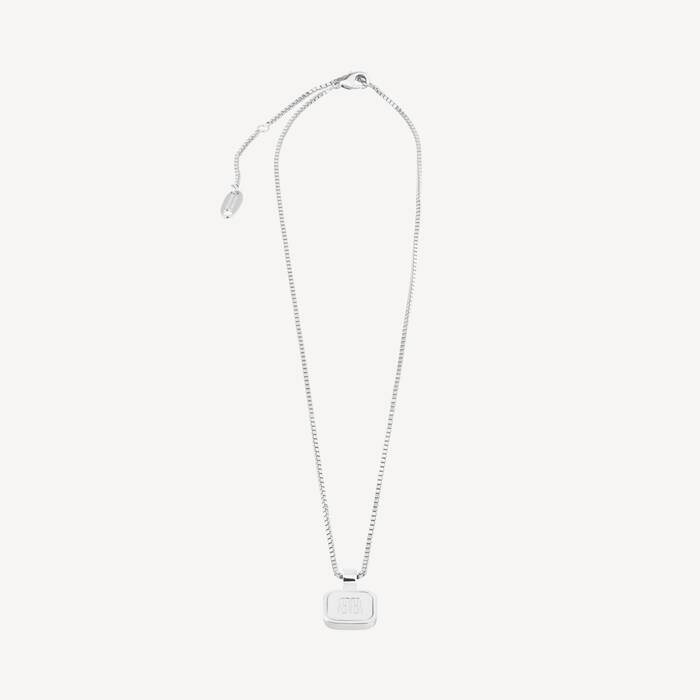 Nano Square Long Necklace in Silver | Balenciaga Netherlands EN - Image 1