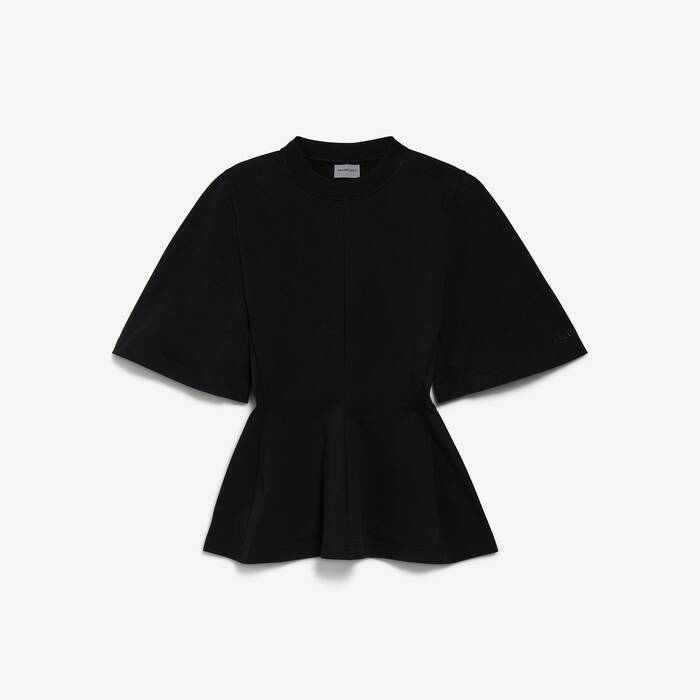 Camiseta Moldeada para Mujer en Negro - Mujer | Balenciaga M&eacute;xico ES - Image 2
